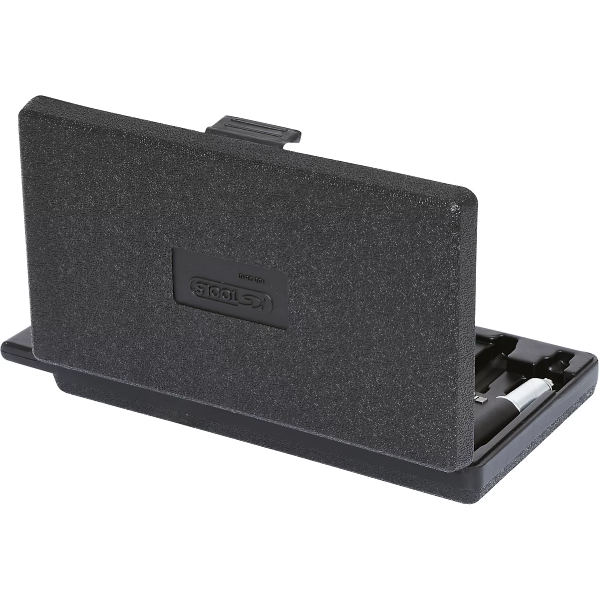 Schwarzer Werkzeugkasten mit Werkzeug, K-TOOLS Logo sichtbar.